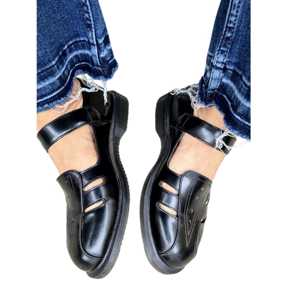 Dr. Martens DEARDRA Black Cut-Out Buckle Maryjane